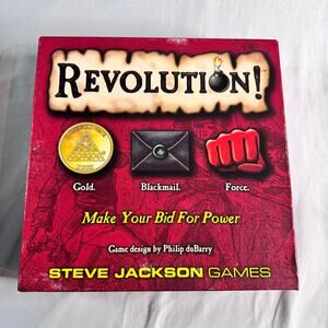 Revolution Board Game Complete 2012 Steve Jackson Strategy Bluff Bidding